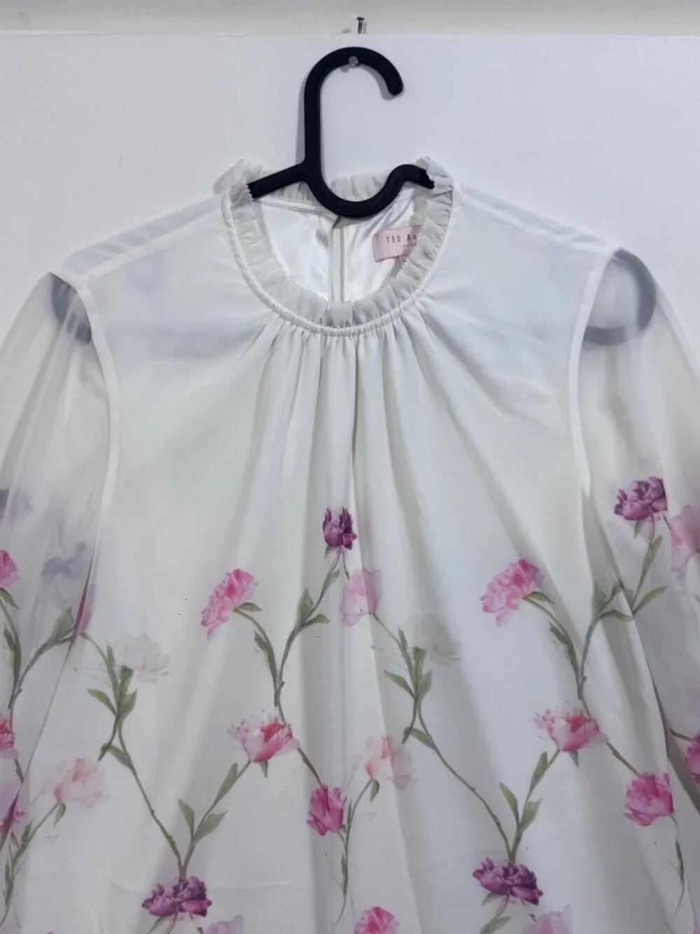 Ted Baker London DANIEA Sketchbook Floral Mini Dress Ruffle 0 XS Prom Romantic